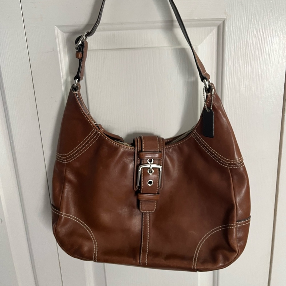 Coach brown leather handbag